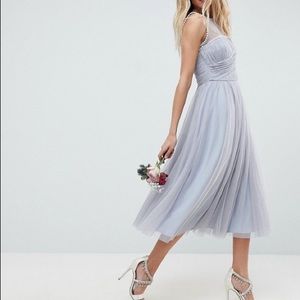 ASOS pearl trim midi dress